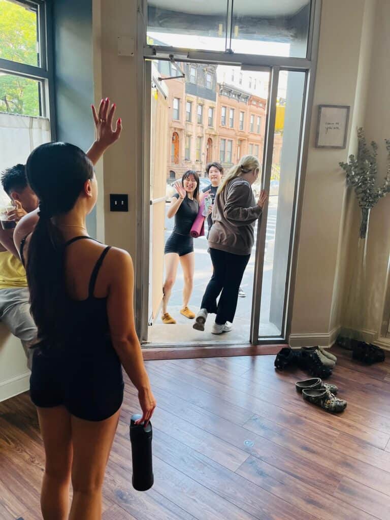 Open yoga studio welcoming new students, friendly instructors, and vibrant community in Bedstuy Brooklyn.